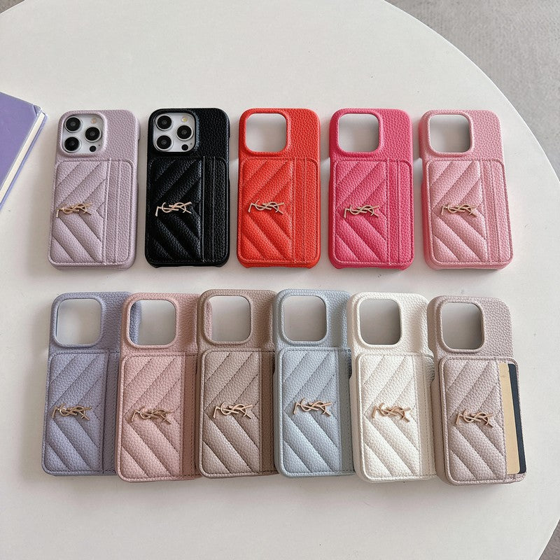 Saint Card Bag Color Leather iPhone Case - Iphonecasehouse