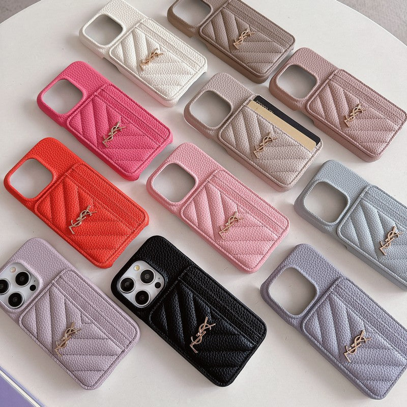 Saint Card Bag Color Leather iPhone Case - Iphonecasehouse