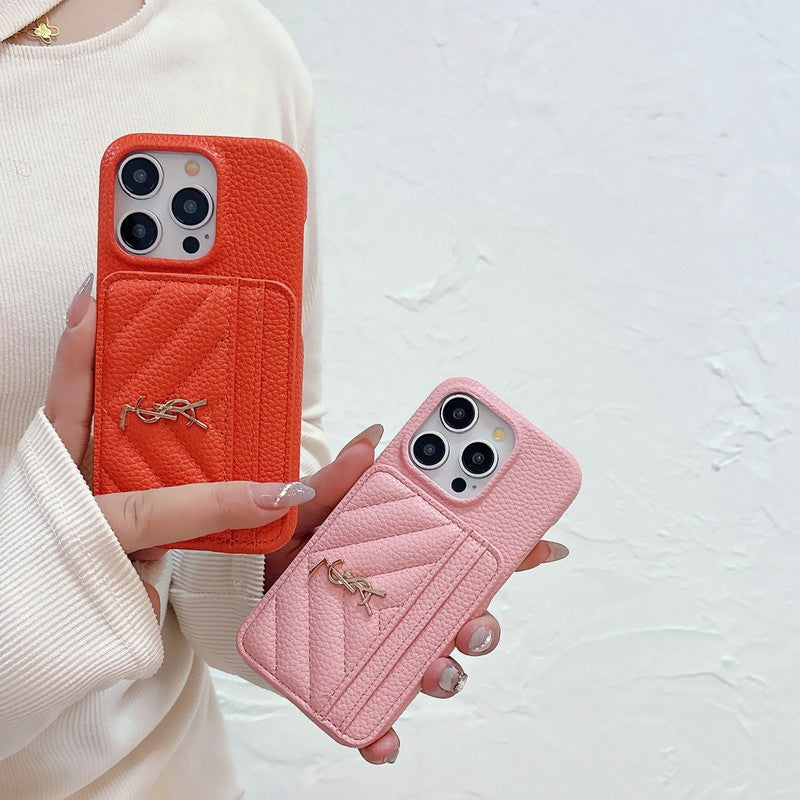 Saint Card Bag Color Leather iPhone Case - Iphonecasehouse
