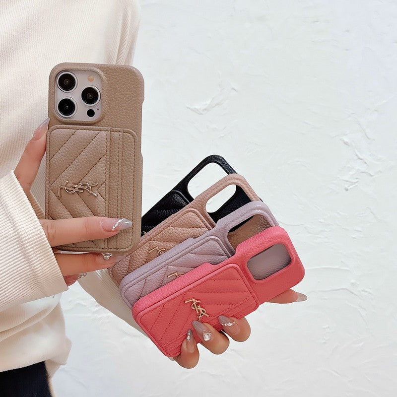 Saint Card Bag Color Leather iPhone Case - Iphonecasehouse