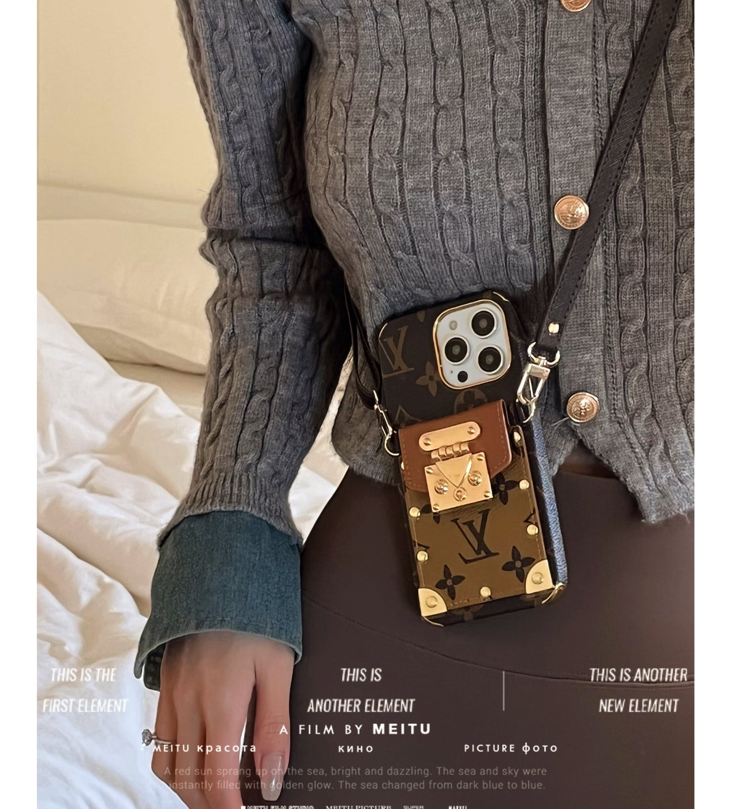 Lou Chain Leather iPhone Case - Iphonecasehouse