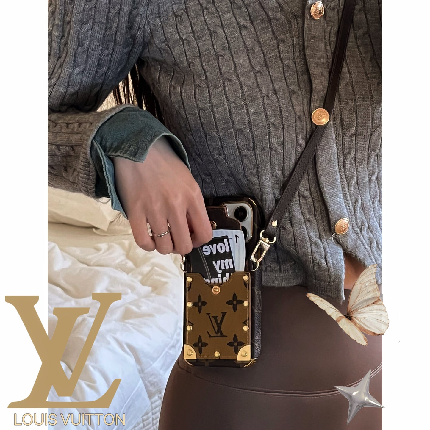 Lou Chain Leather iPhone Case - Iphonecasehouse