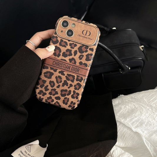 CD Brown Color Leather iPhone Case - Iphonecasehouse