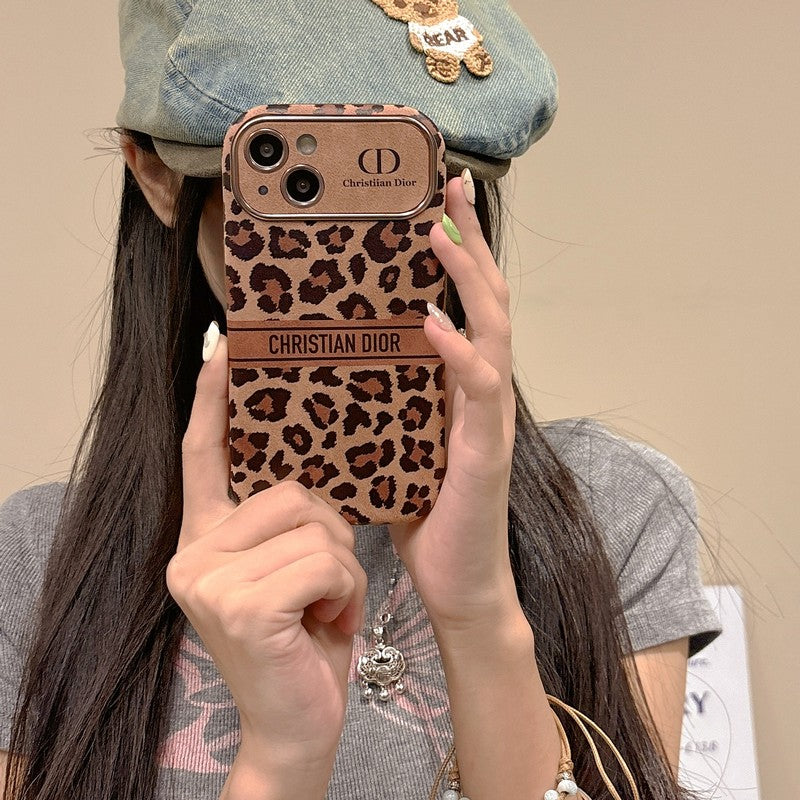 CD Brown Color Leather iPhone Case - Iphonecasehouse