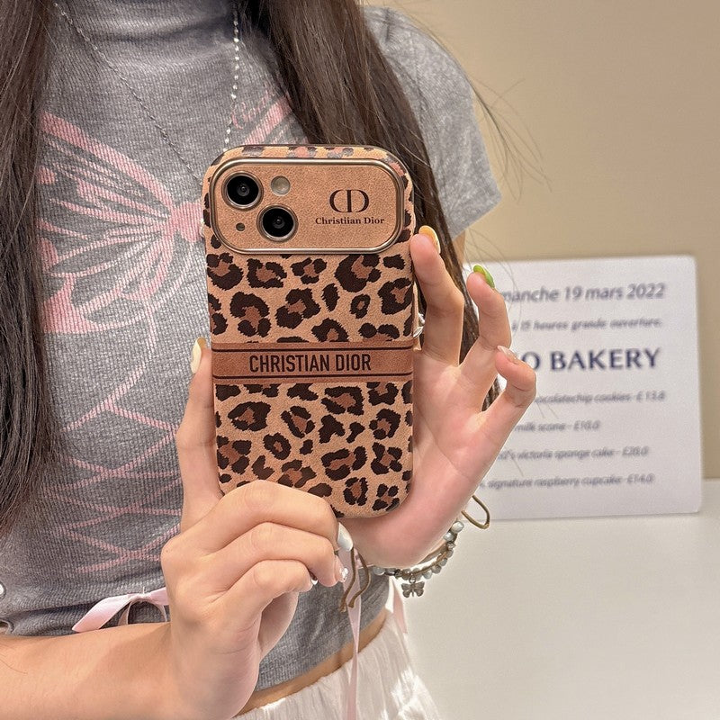 CD Brown Color Leather iPhone Case - Iphonecasehouse