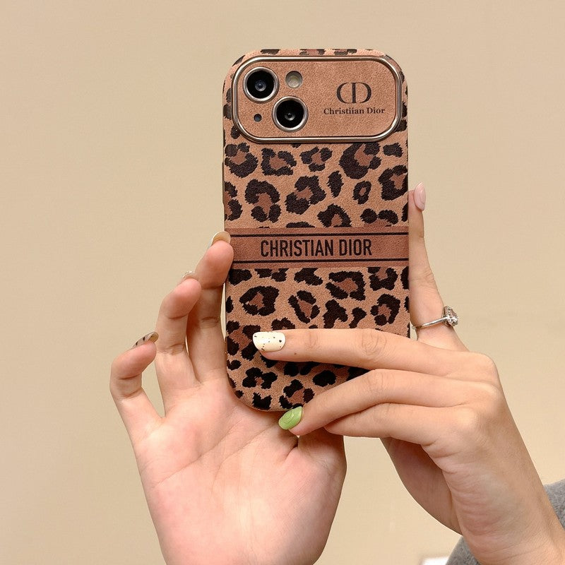 CD Brown Color Leather iPhone Case - Iphonecasehouse