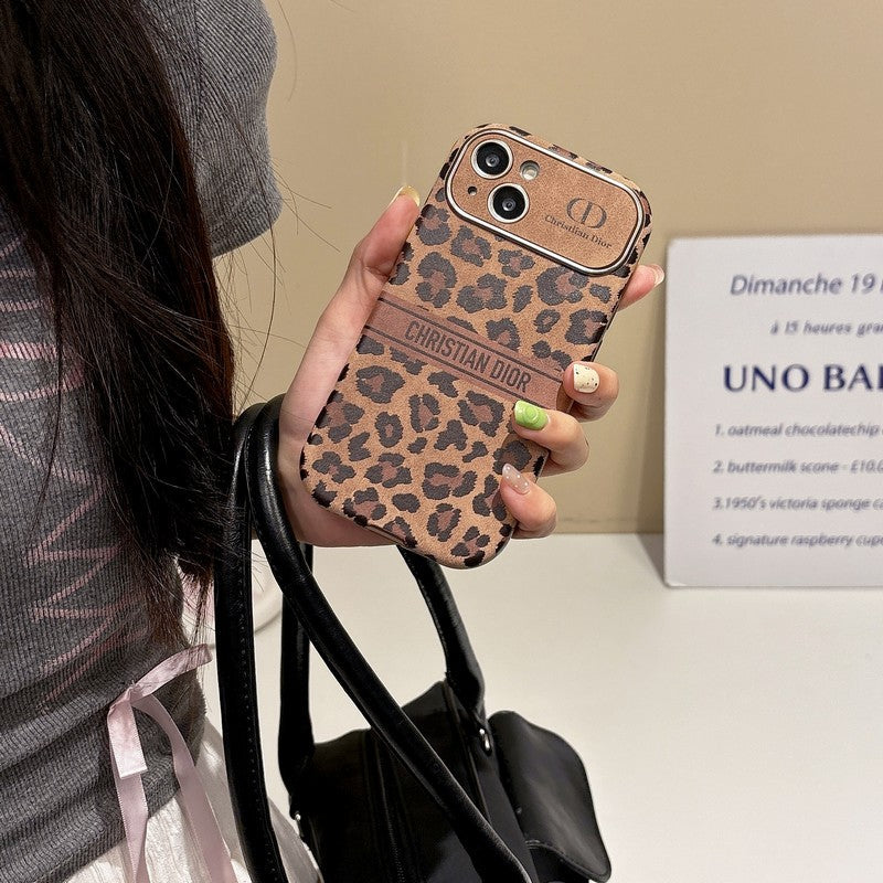 CD Brown Color Leather iPhone Case - Iphonecasehouse