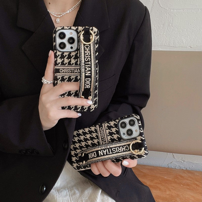 CD Houndstooth Wristband iPhone Case - Iphonecasehouse