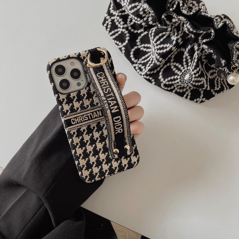 CD Houndstooth Wristband iPhone Case - Iphonecasehouse
