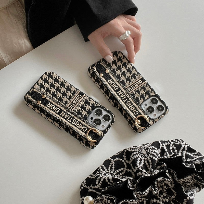 CD Houndstooth Wristband iPhone Case - Iphonecasehouse