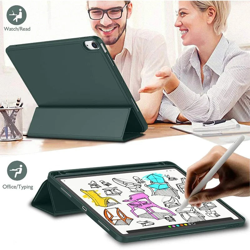 LEATHER FRESH SUMMER THEME PATTERN APPLE IPAD CASE WITH PENCIL HOLDER - Iphonecasehouse