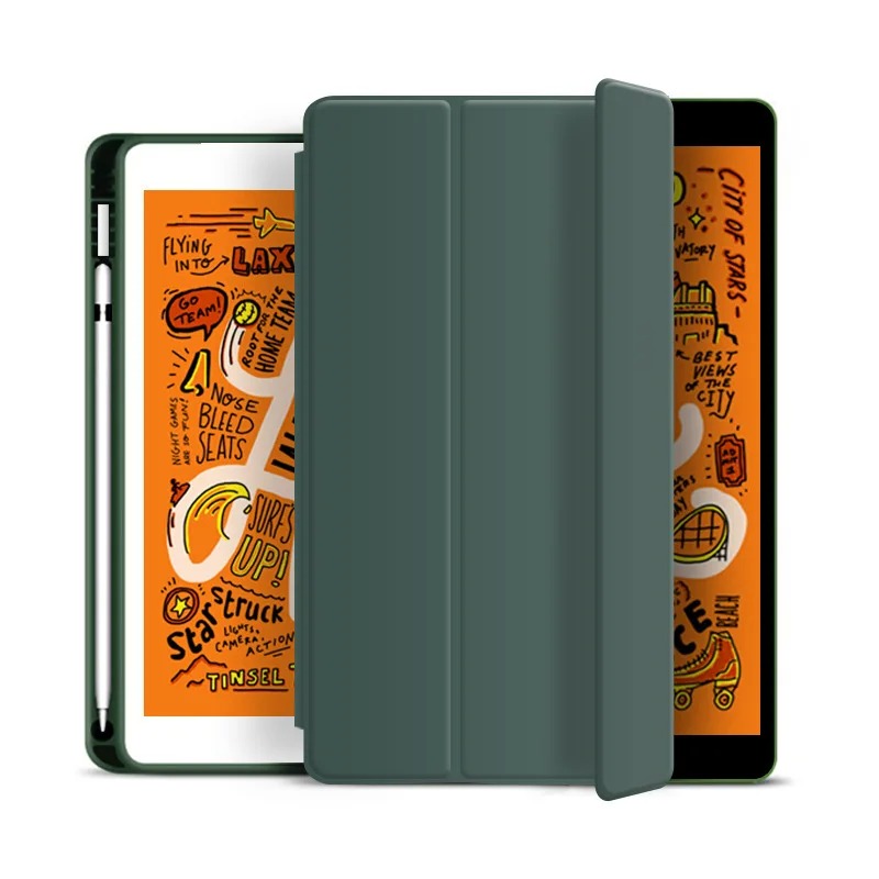 LEATHER FRESH SUMMER THEME PATTERN APPLE IPAD CASE WITH PENCIL HOLDER - Iphonecasehouse