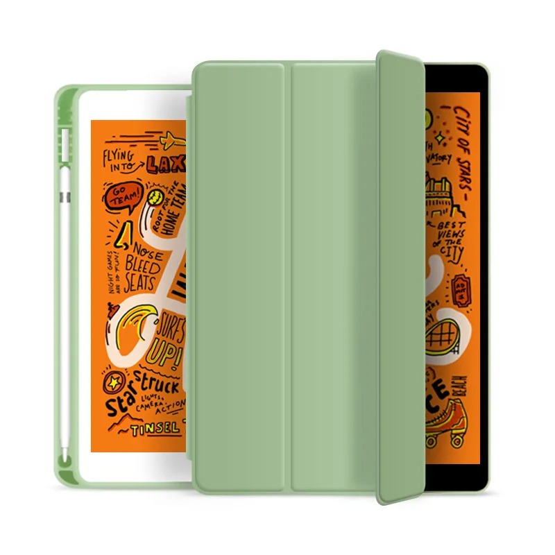 LEATHER FRESH SUMMER THEME PATTERN APPLE IPAD CASE WITH PENCIL HOLDER - Iphonecasehouse