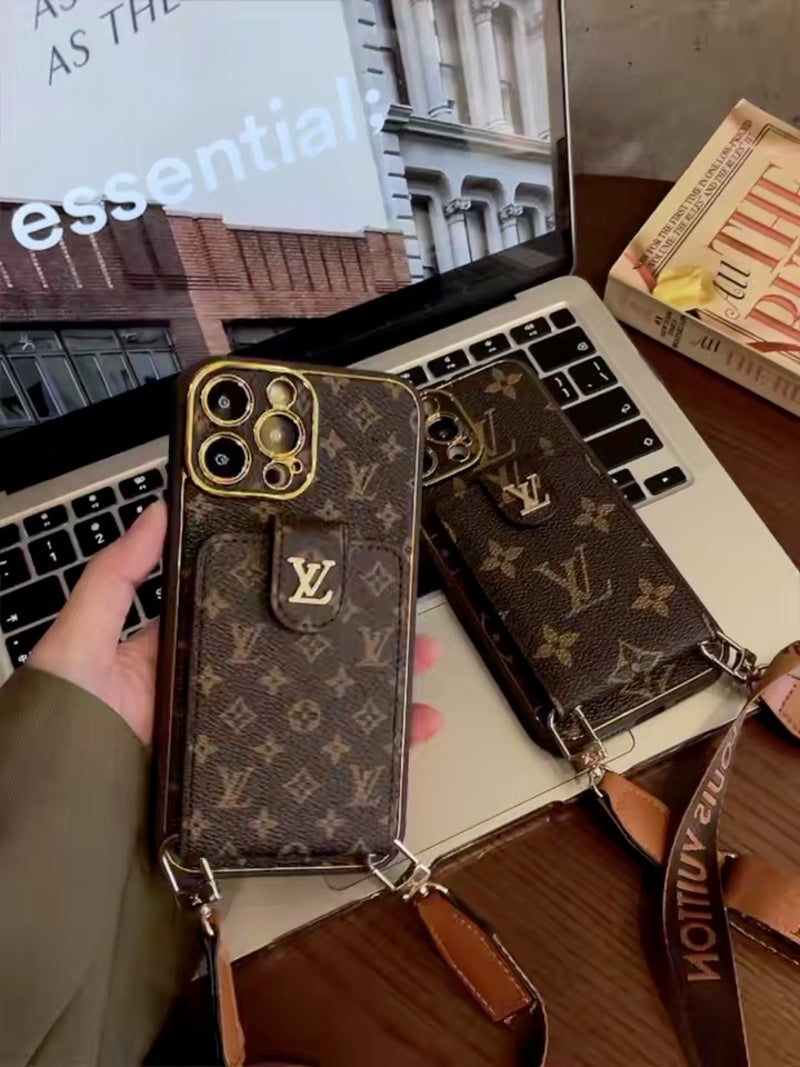 Advanced leather iPhone Case With Card Wallet And Strap - Iphonecasehouse