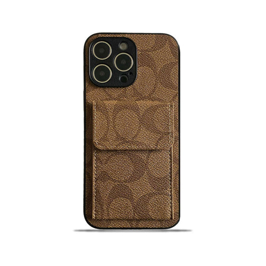 Coach iPhone Case With Wallet Light Brown-HP240513 - Iphonecasehouse