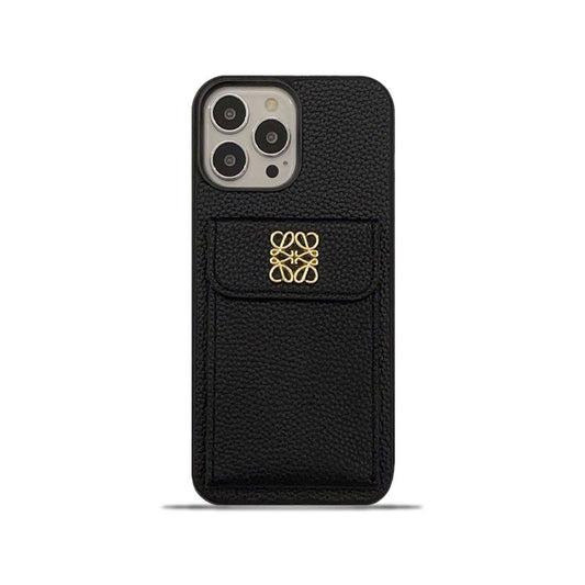 LOEWE iPhone Case With Card Holder Black-QBK240603 - Iphonecasehouse