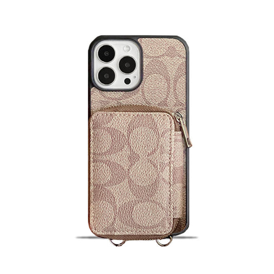 Coach iPhone Case With Wallet Coffee-LQB241412 - Iphonecasehouse