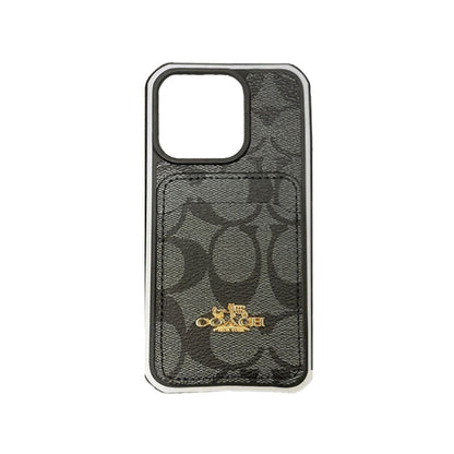 Coach iPhone Case With Card Holder Coffee -KB241416 - Iphonecasehouse
