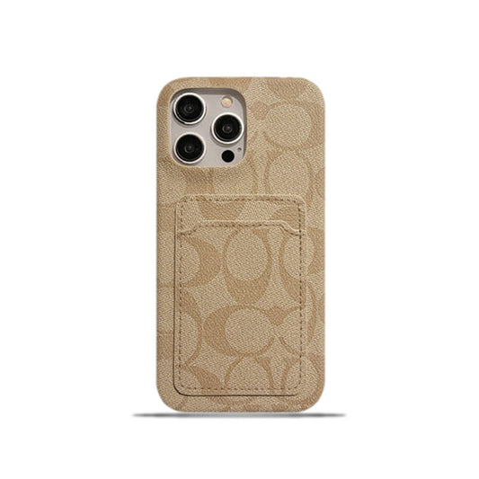 Classic Coach iPhone Case With Card Holder White -JQB240330 - Iphonecasehouse