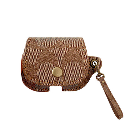 Leather Coach AirPods Pro Case Brown-CC231215 - Iphonecasehouse