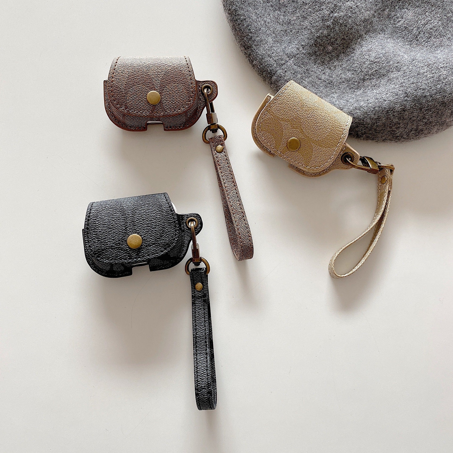 Leather Coach AirPods Pro Case Brown-CC231215 - Iphonecasehouse