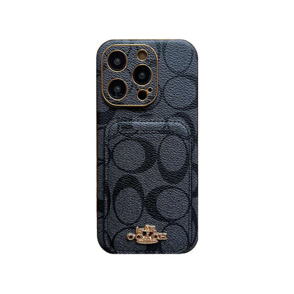 Coach iPhone Case With Card Holder Brown -KB241651 - Iphonecasehouse