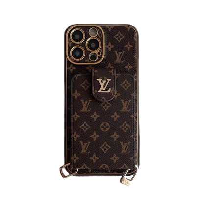 Advanced leather iPhone Case With Card Wallet And Strap - Iphonecasehouse