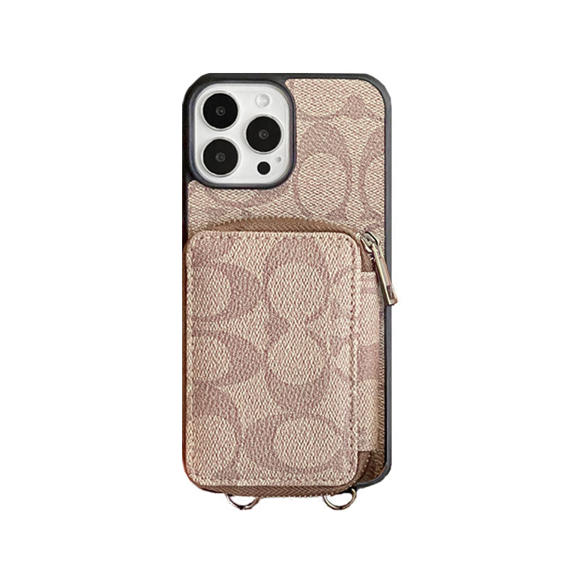 Coach iPhone Case With Wallet Coffee-LQB241412 - Iphonecasehouse