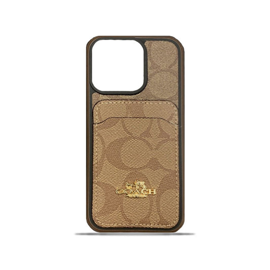 Coach iPhone Case With Card Holder Coffee -KB241416 - Iphonecasehouse