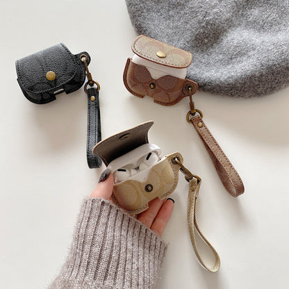 Leather Coach AirPods Case Brown-CC231215 - Iphonecasehouse