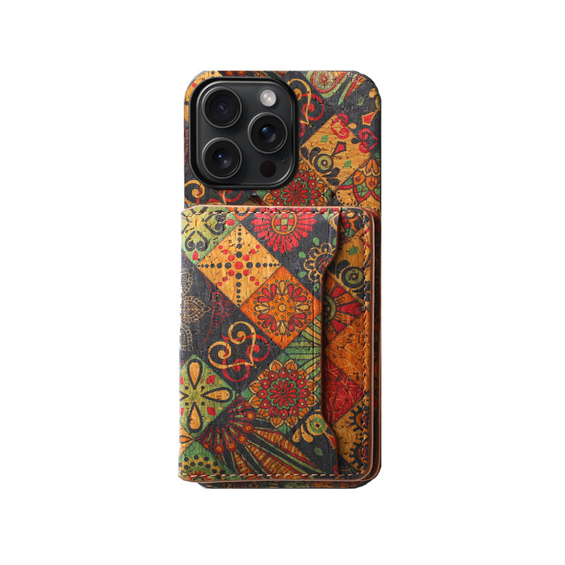 Vintage Floral seasons Leather Wallet Case – Boho Chic Protection for iPhone Case - Iphonecasehouse