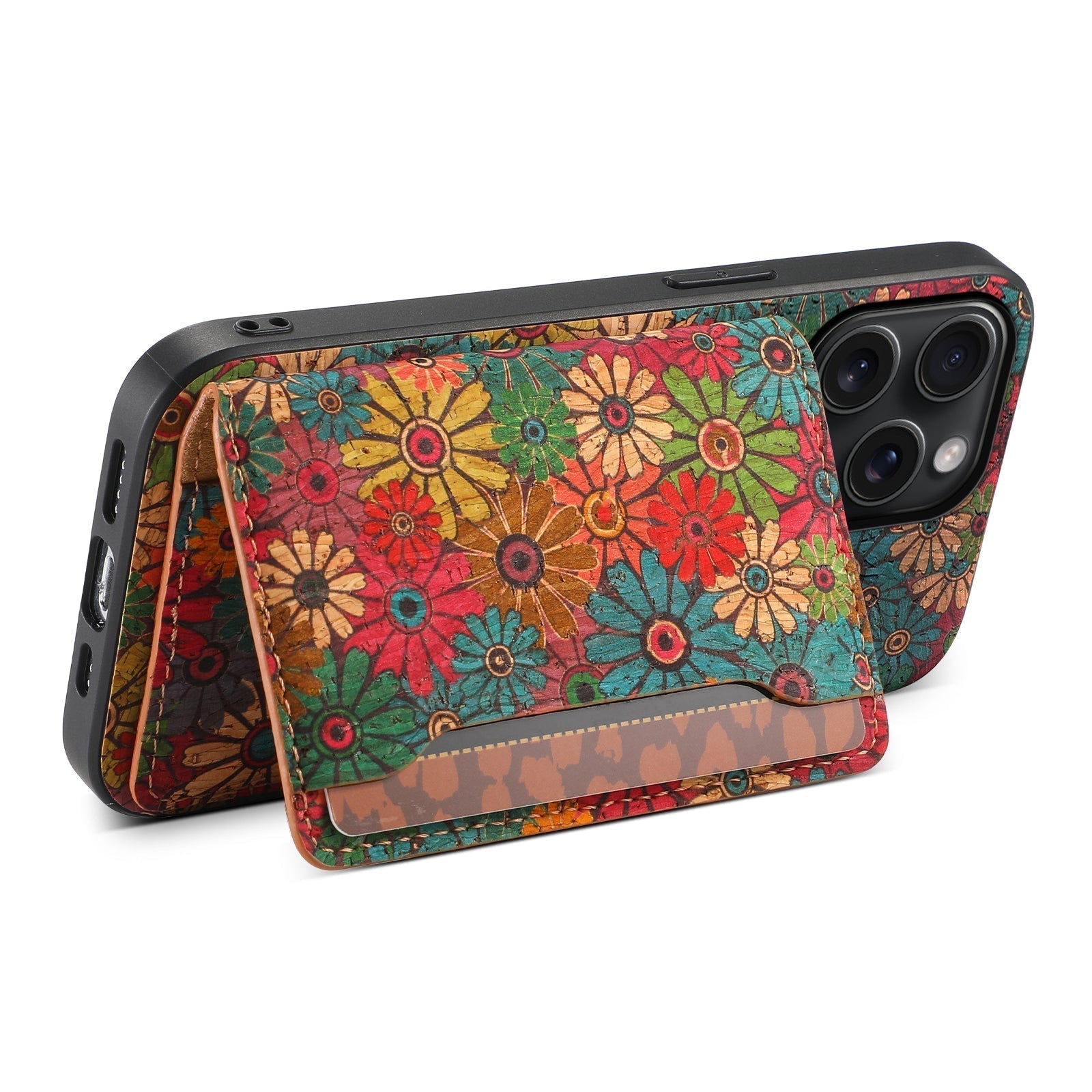 Vintage Floral seasons Leather Wallet Case – Boho Chic Protection for iPhone Case - Iphonecasehouse