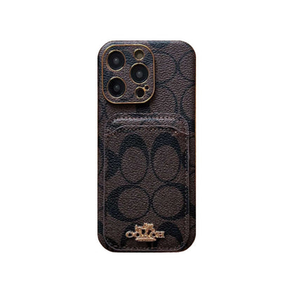 Coach iPhone Case With Card Holder Brown -KB241651 - Iphonecasehouse