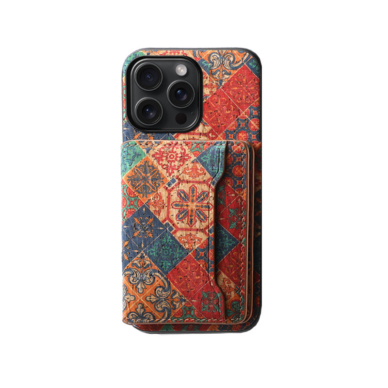 Vintage Floral seasons Leather Wallet Case – Boho Chic Protection for iPhone Case - Iphonecasehouse