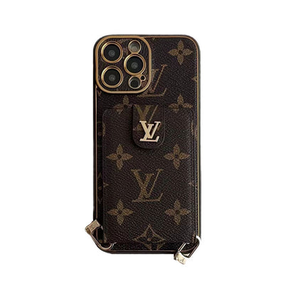Advanced leather iPhone Case With Card Wallet And Strap - Iphonecasehouse