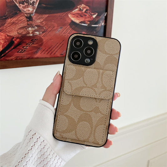 Coach iPhone Case With Wallet Coffee-HP240513 - Iphonecasehouse