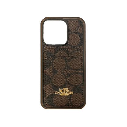 Coach iPhone Case With Card Holder Coffee -KB241416 - Iphonecasehouse