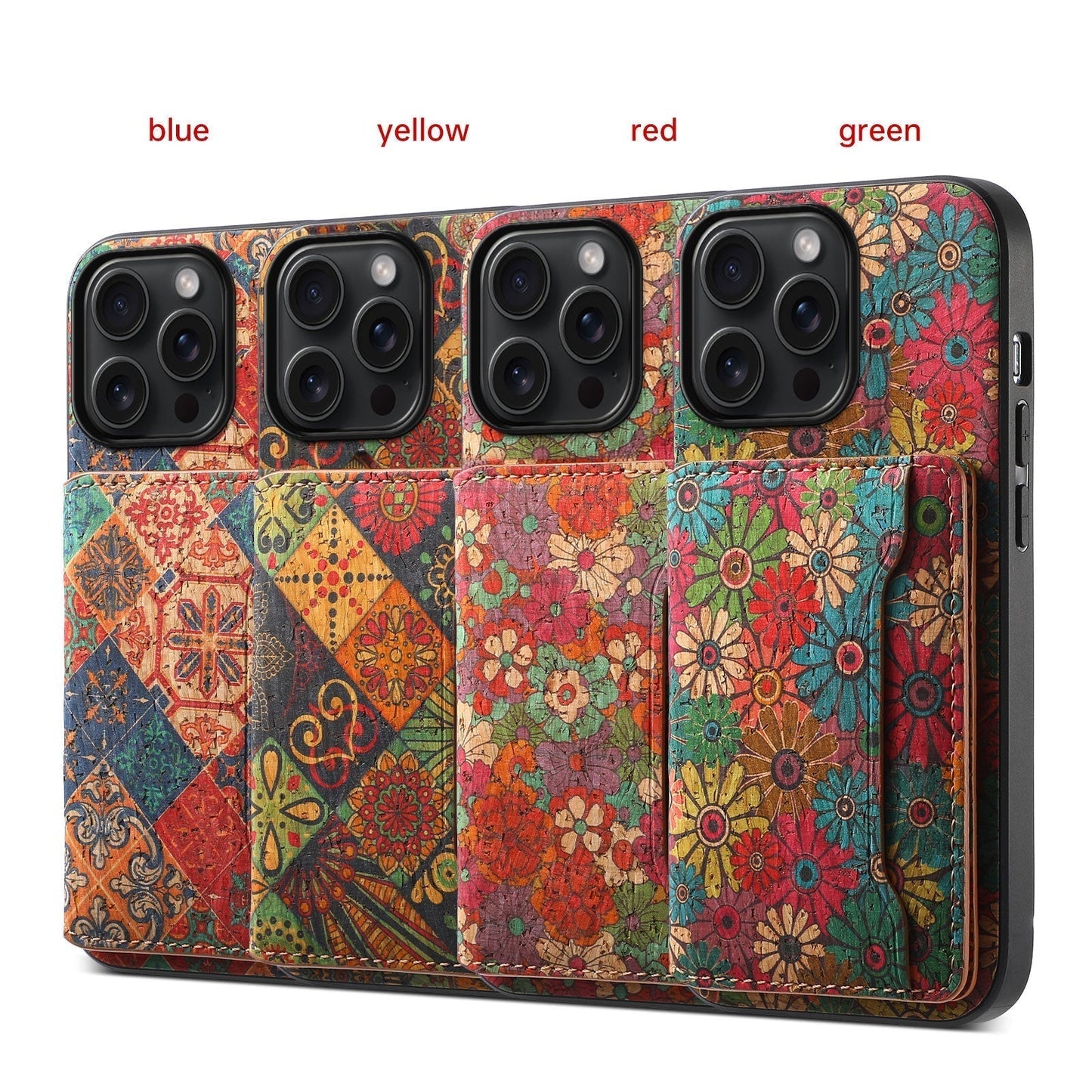 Vintage Floral seasons Leather Wallet Case – Boho Chic Protection for iPhone Case - Iphonecasehouse