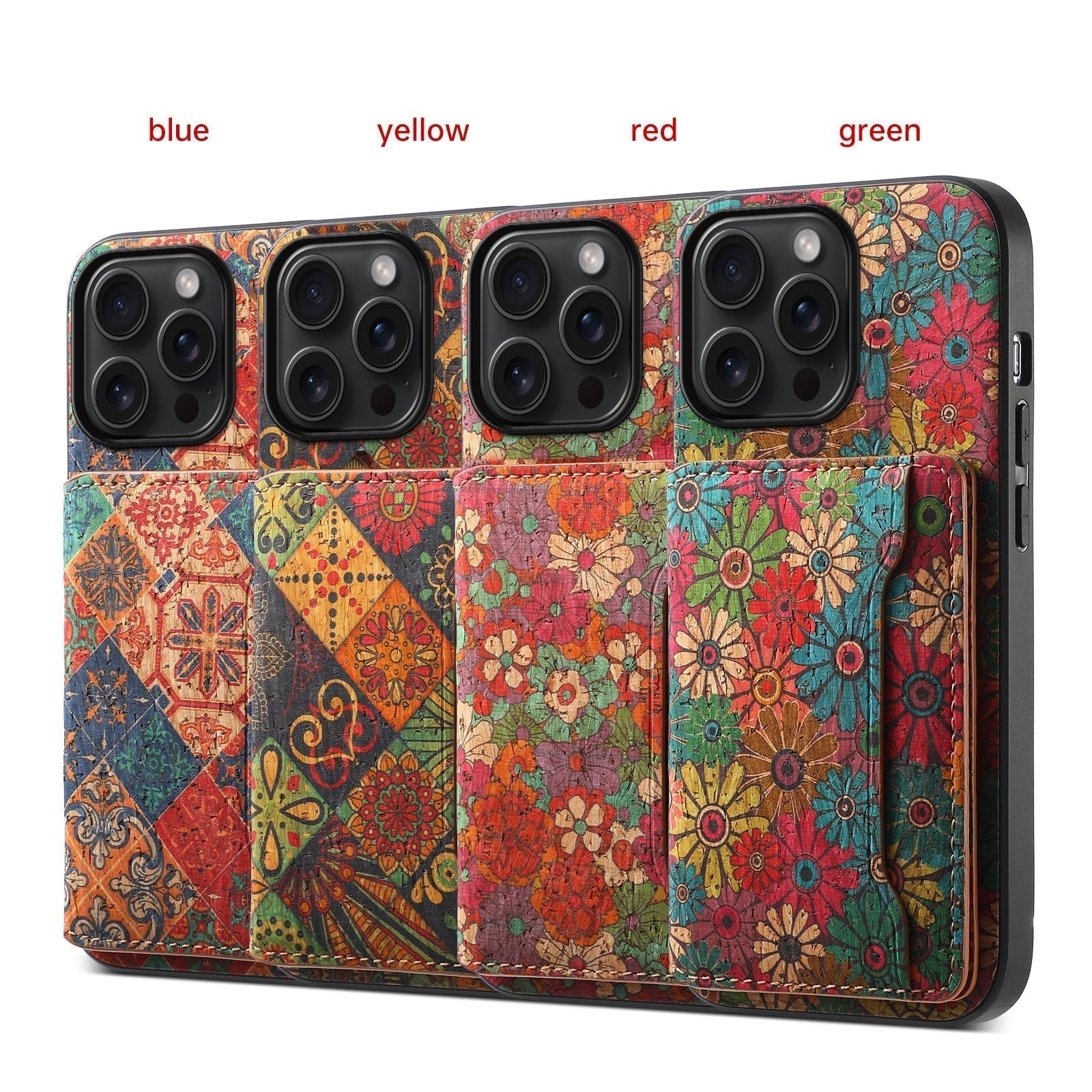 Vintage Floral seasons Leather Wallet Case – Boho Chic Protection for iPhone Case - Iphonecasehouse
