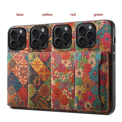 Vintage Floral seasons Leather Wallet Case – Boho Chic Protection for iPhone Case - Iphonecasehouse