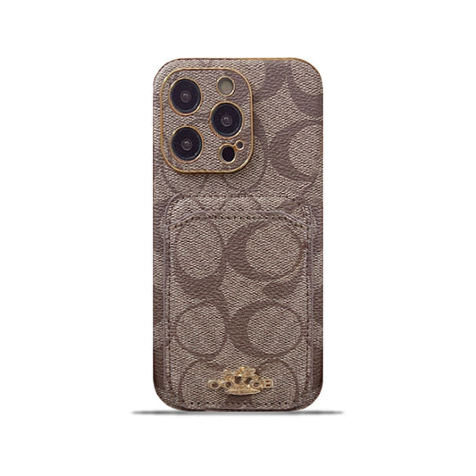 Coach iPhone Case With Card Holder Coffee -KB241651 - Iphonecasehouse