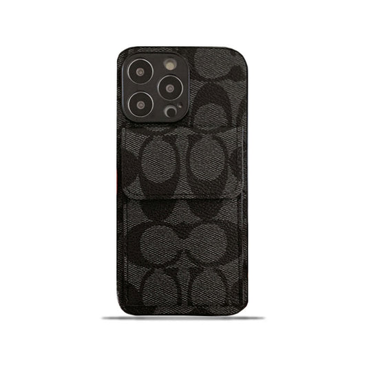 Coach iPhone Case With Wallet Black-HP240513 - Iphonecasehouse