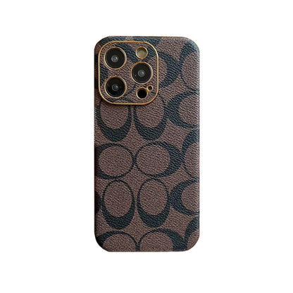 Coach iPhone Case Leather Light Brow -QBK240513 - Iphonecasehouse