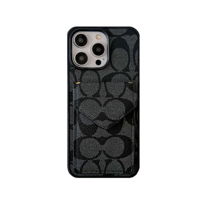 Coach iPhone Case With Card Holder And Strap Dark Brown -SJ240513 - Iphonecasehouse