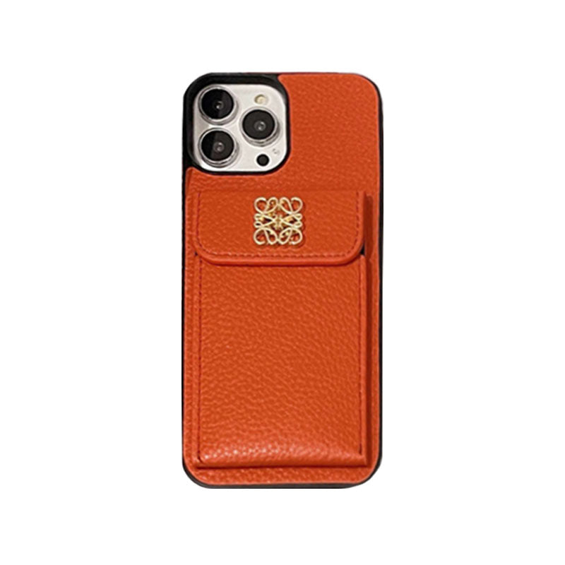 LOEWE iPhone Case With Card Holder Black-QBK240603 - Iphonecasehouse