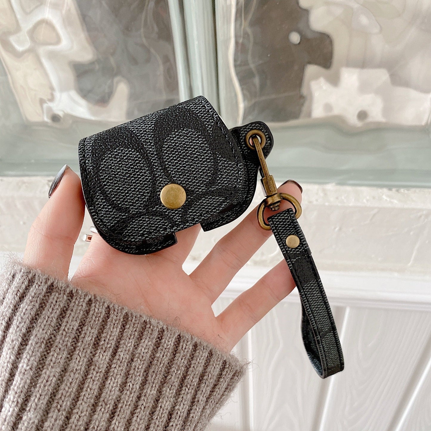 Leather Coach AirPods 3rd Generation Case Black-CC231215 - Iphonecasehouse
