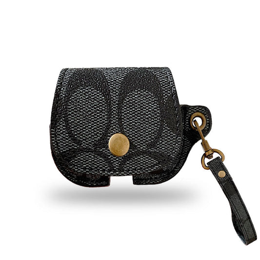 Leather Coach AirPods 3rd Generation Case Black-CC231215 - Iphonecasehouse