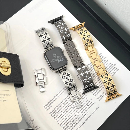 EMBOSSED METAL APPLE WATCH STRAP - Iphonecasehouse