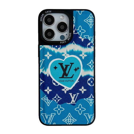 Lou Blue Leather iPhone Case - Iphonecasehouse