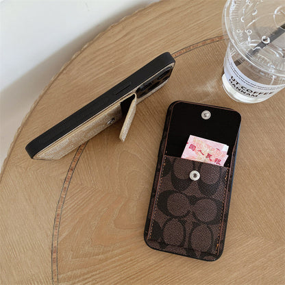 Coach iPhone Case With Wallet Dark Brown-HP240513 - Iphonecasehouse